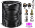 Sewer Jetter Kit, 150 Feet 1/4 Inch Hose, Rotating Nozzle, 4000 PSI T8227