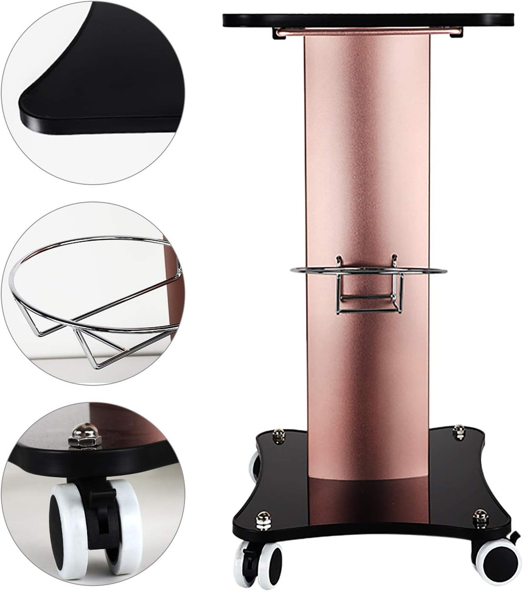 Black Aluminum Alloy Rolling Salon Cart with Stainless Steel Mesh Disk P401361