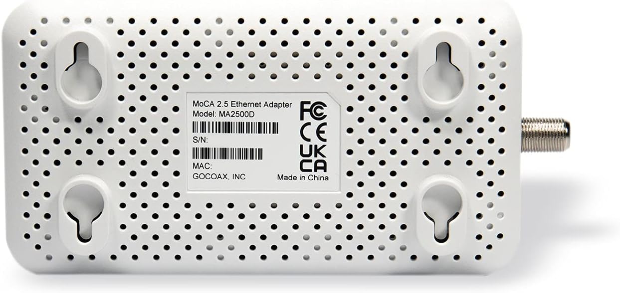 MoCA 2.5 Adapter with 2.5GbE Ethernet Port, White V587606