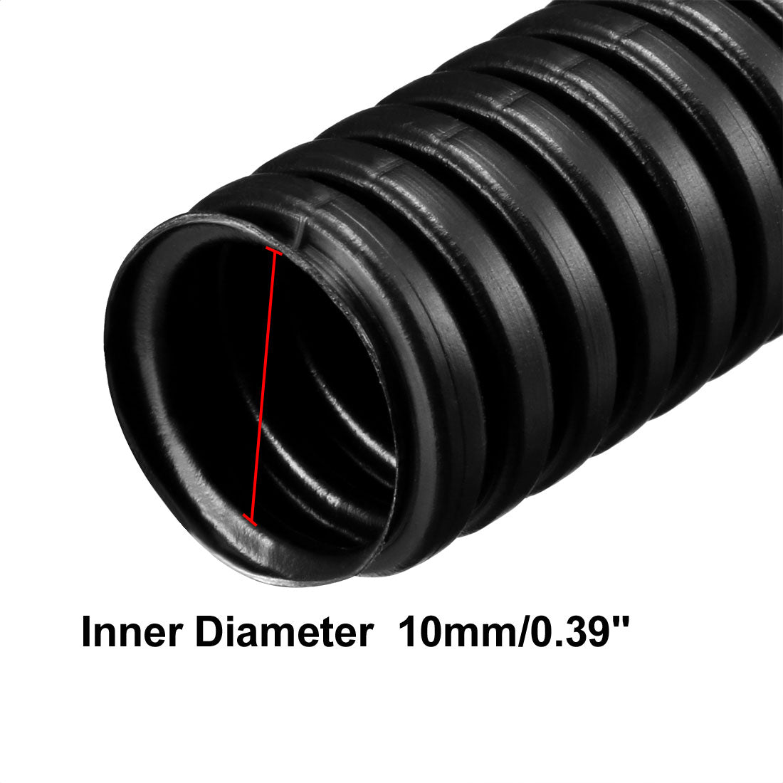 13mm Outside Dia Corrugated Bellow Conduit Tube Black Z11796