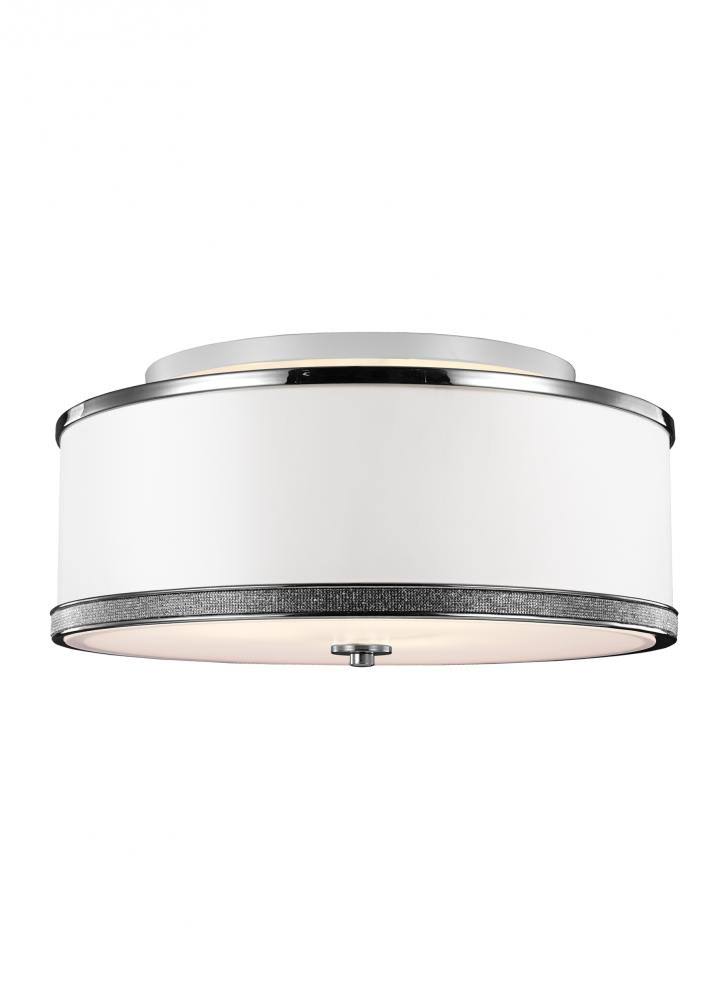 3-Light Indoor Semi-Flush Mount Nickel H4827