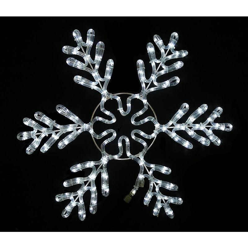 White Rope Lit Snowflake V6216