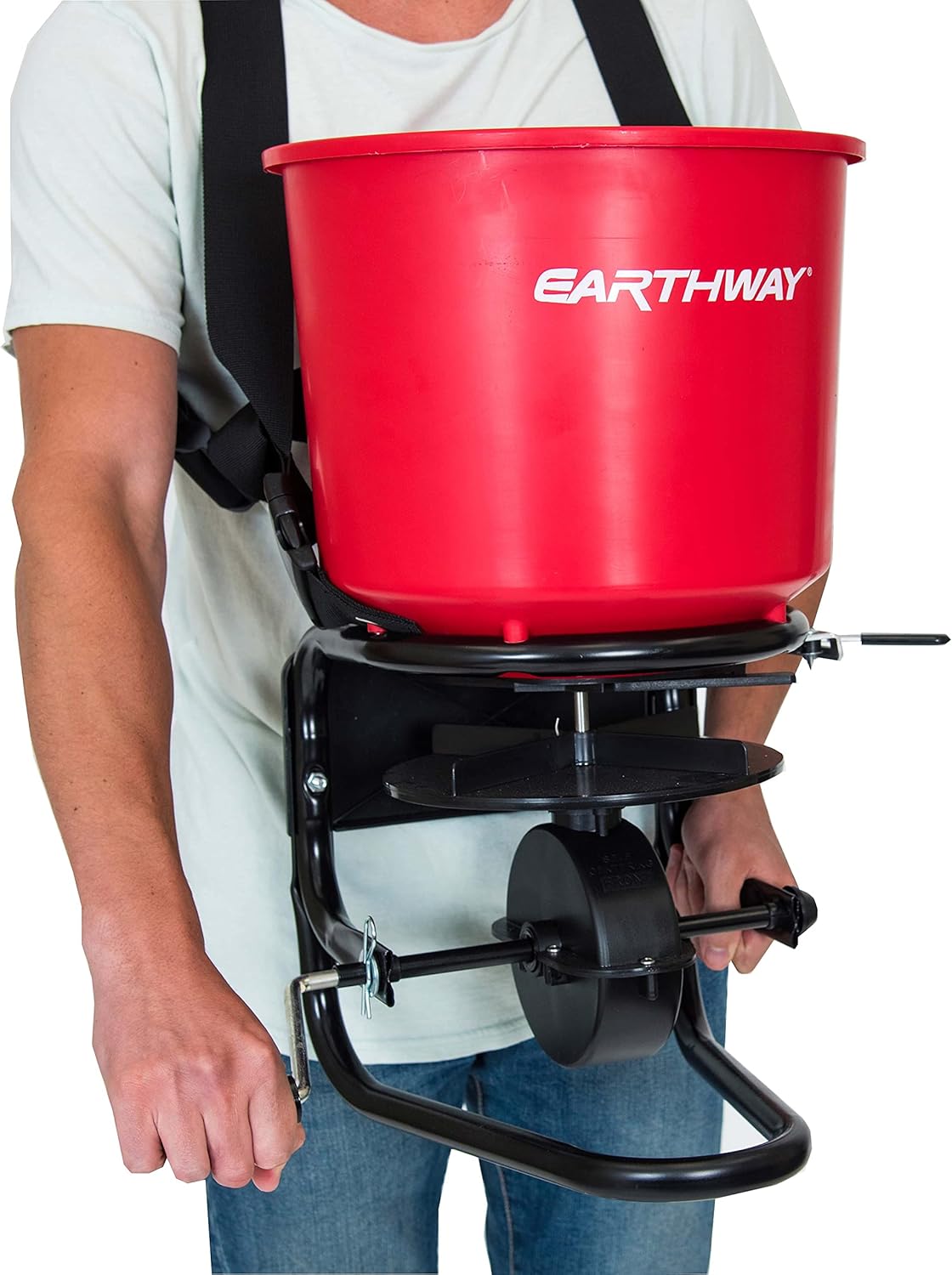 40 LB Portable Chest Mount Hand Crank Broadcast Spreader K66038