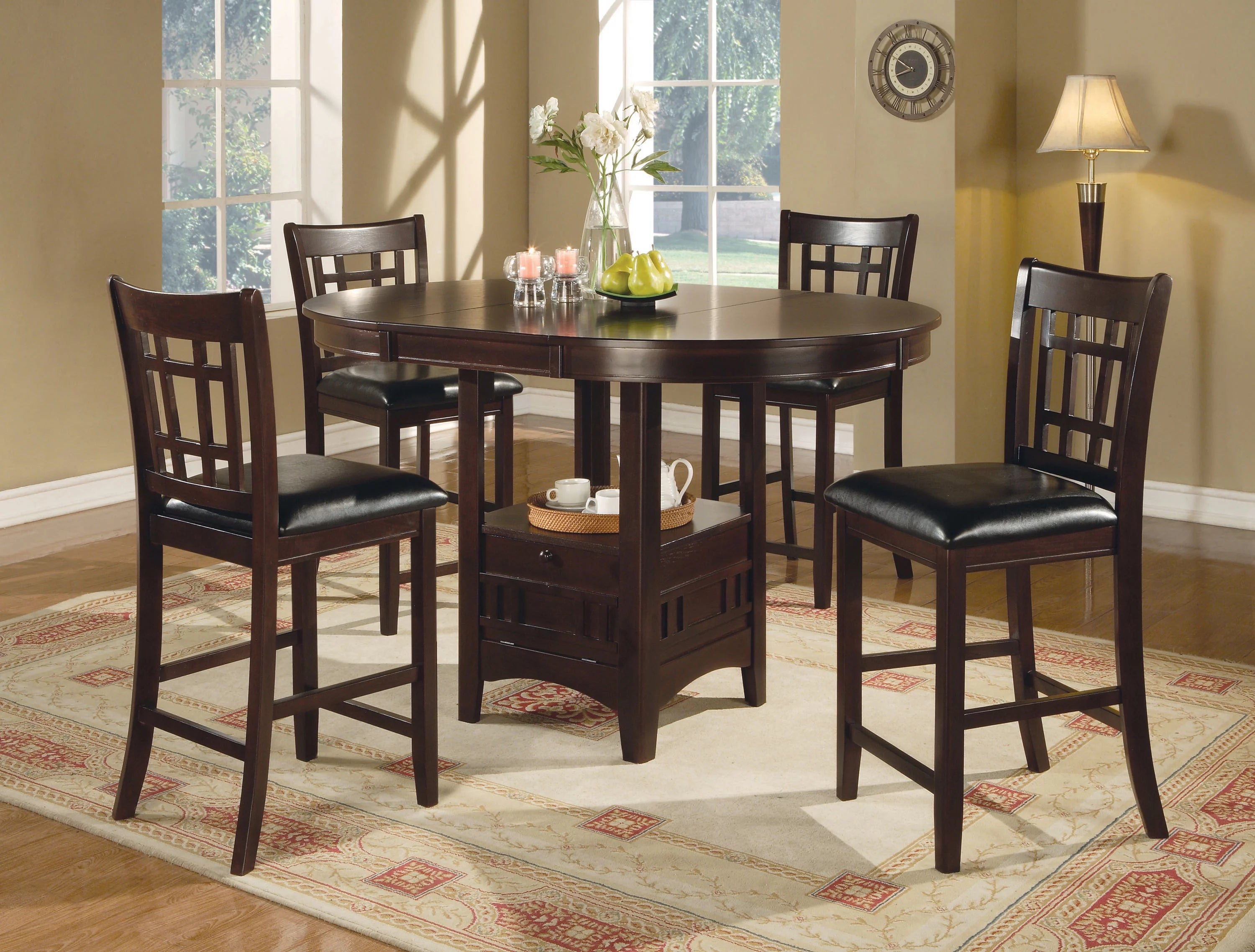 5-piece Counter Height Dining Set Espresso Black K342125