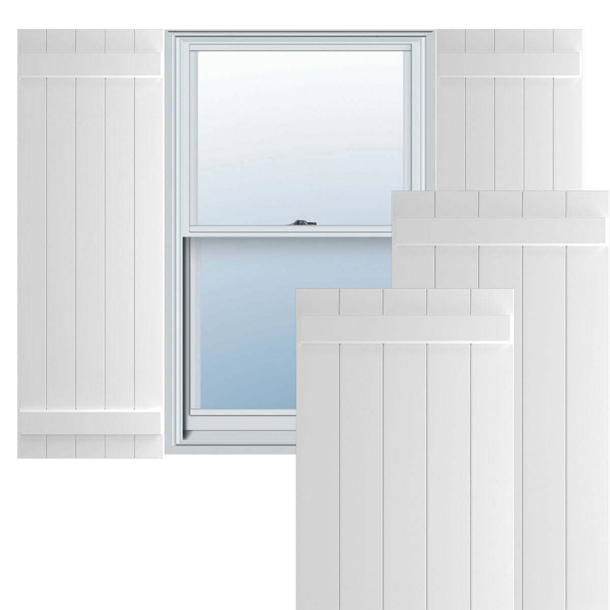 18x22W x 46x22H Exterior Five Board Composite Board-n-Batten Shutters (Per Pair) J71779