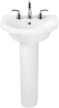 White 8-Inch Pedestal Lavatory Sink M128529