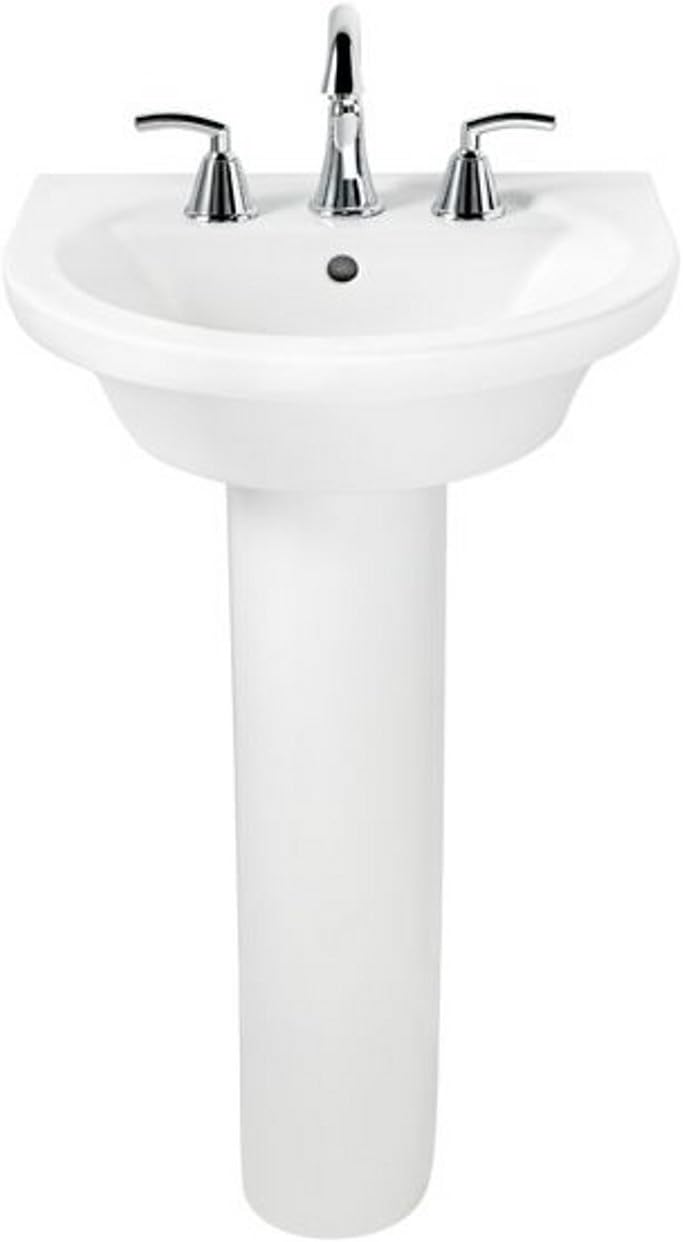 White 8-Inch Pedestal Lavatory Sink M128529