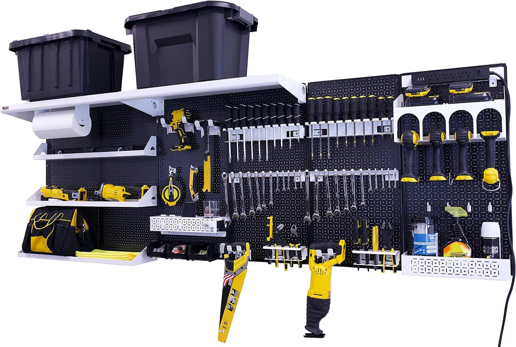 96" x 32" Metal Pegboard Wall Storage System W756387