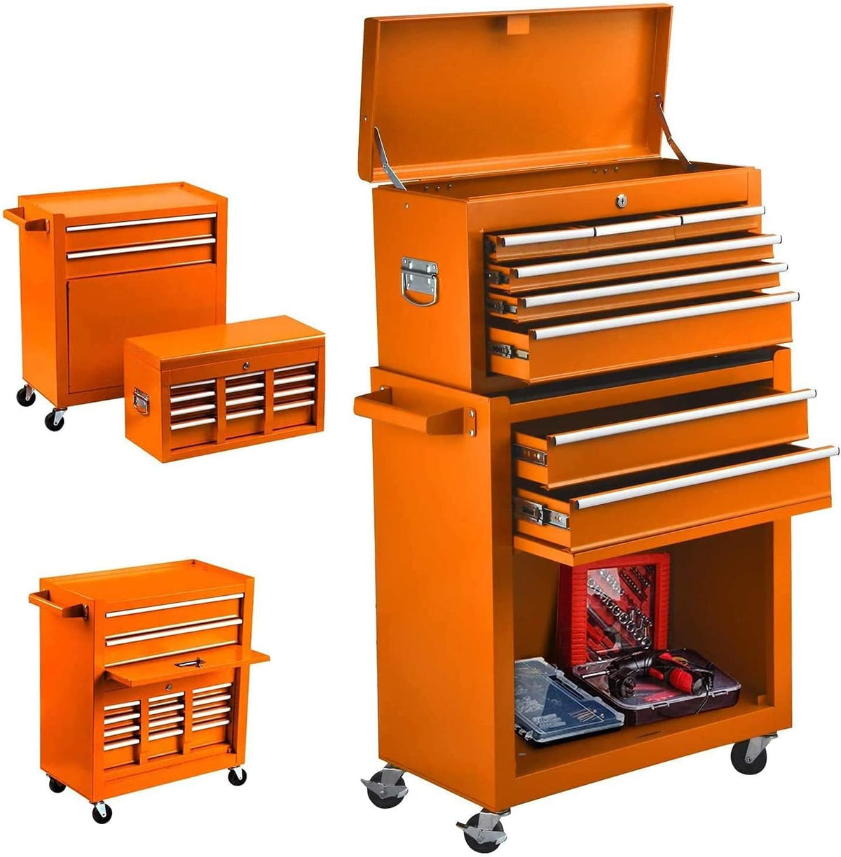 Blue 8-Drawer Rolling Tool Chest with Keyed Locking System W341658