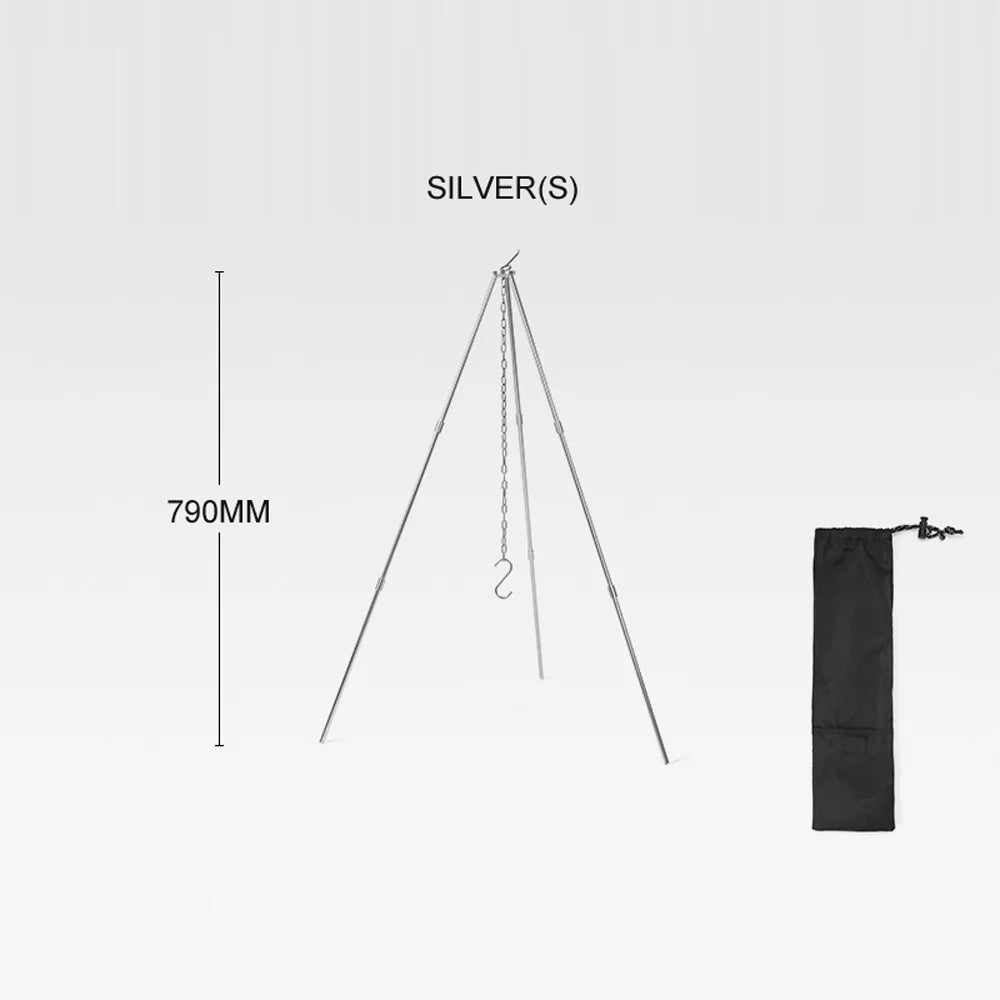 Portable Aluminum Alloy Campfire Tripod Folding Bracket Z9494