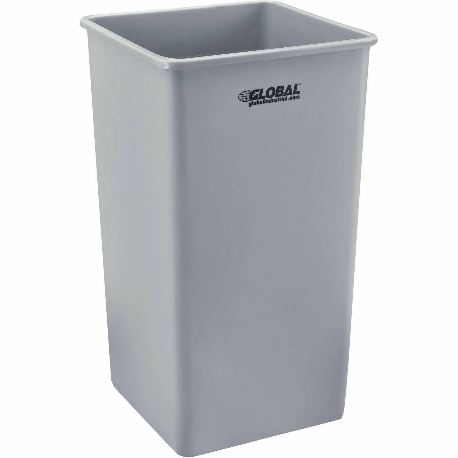 Gray 50 Gallon Square Plastic Garbage Can P489