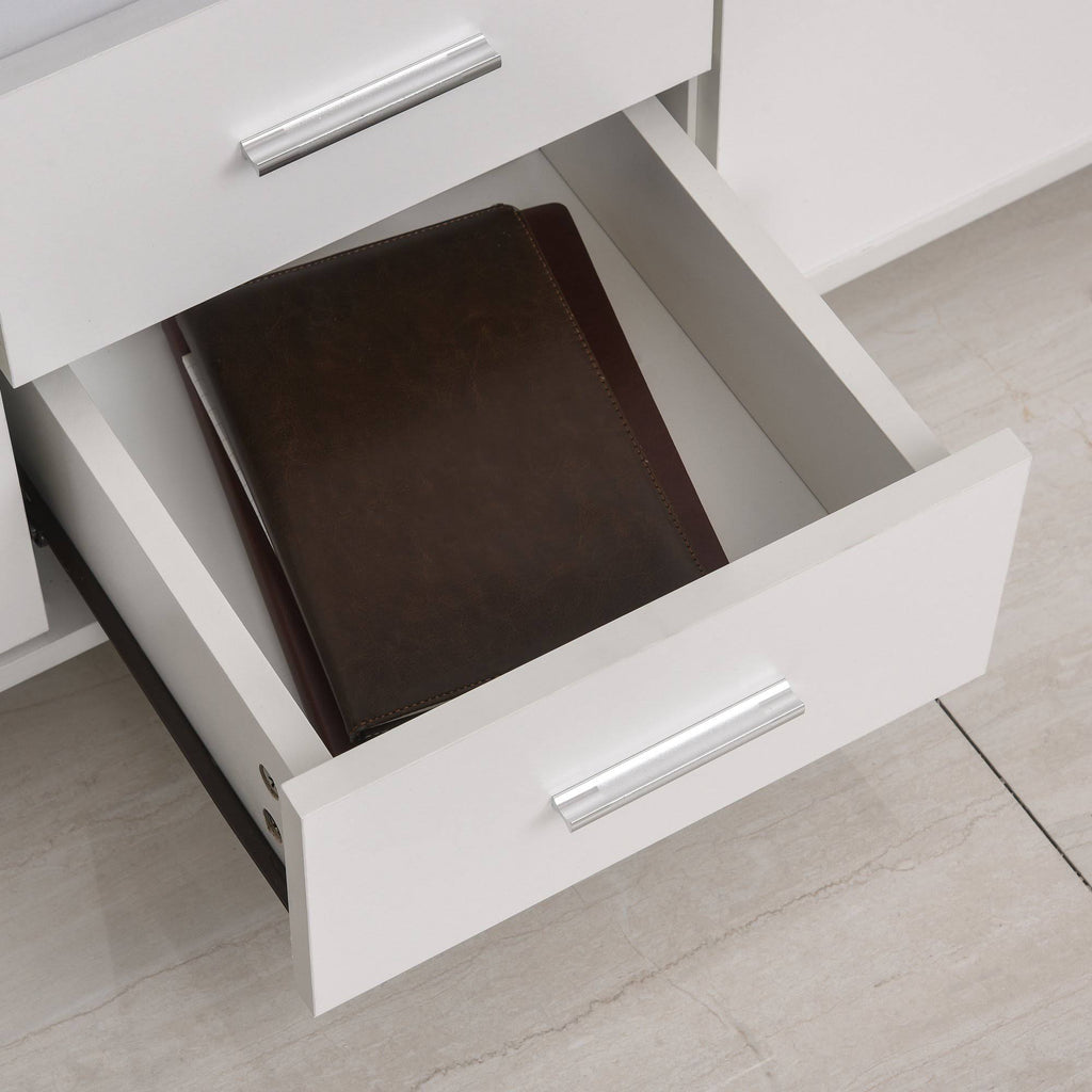White 2 Drawer Office Filing Cabinet Printer Stand B9288