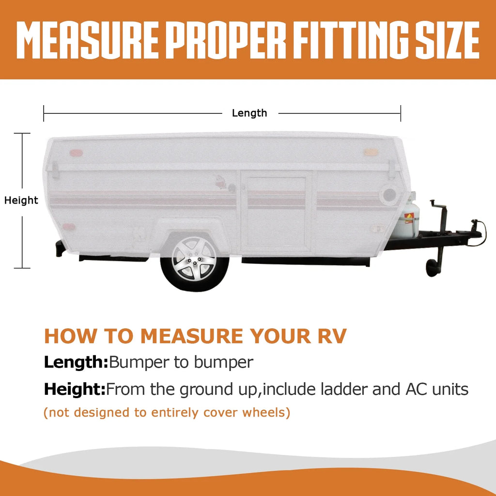 Silver Pop Up Camper Cover with Storage Bag Fits 16'-18' R4449