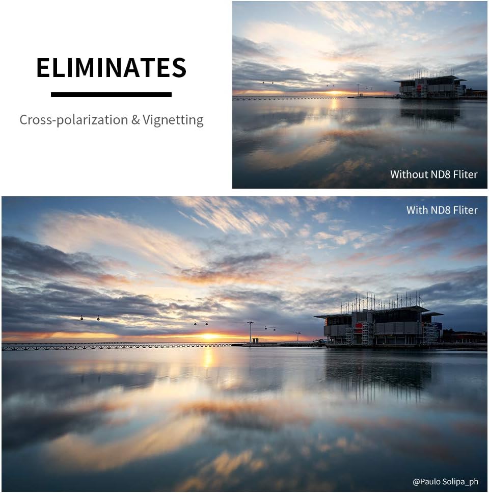55mm Fixed ND Lens Filter Kit, Neutral Density ND4 ND8 ND64 ND1000 Filter Set with 4-Filter Pouch F827776