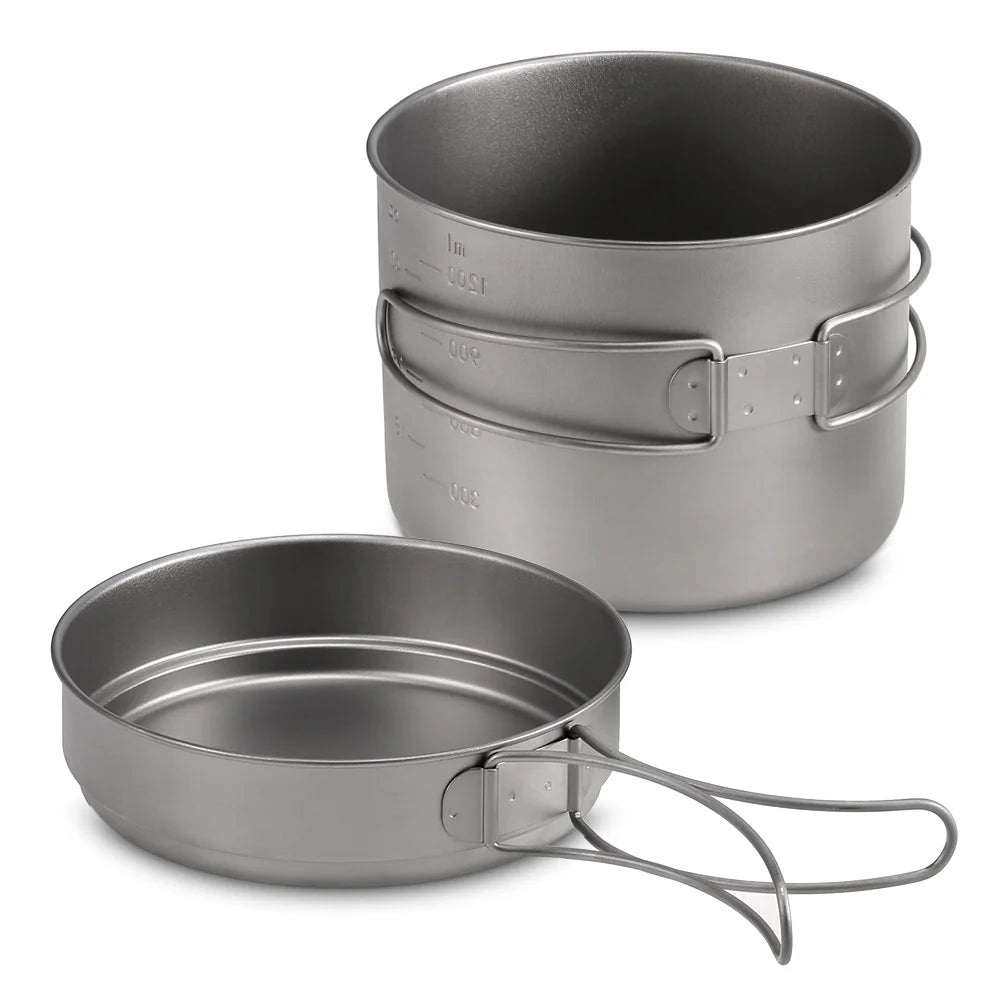 1100ML / 1600ML Folding Handle Pot Pan Set A6068