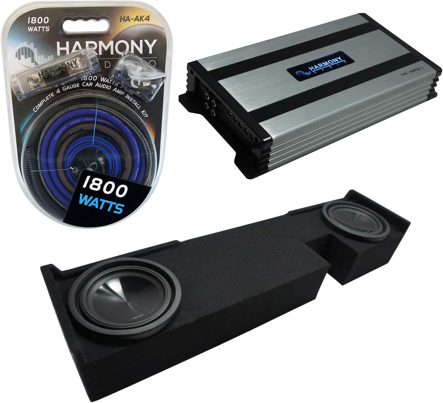 Compatible with Ford F-150 Extended Cab Truck 2000-2003 Bundled with Mono 1600W Amp & Custom Dual Sub Box P999117