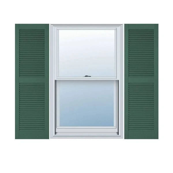 Forest Green Vinyl Open Louver Shutters X97514