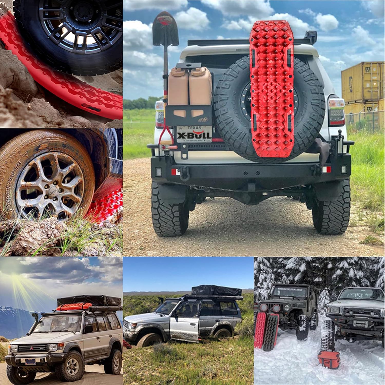 Recovery Tracks Traction Boards with Jack Lift Base Design, Red Pack of 2 D667936