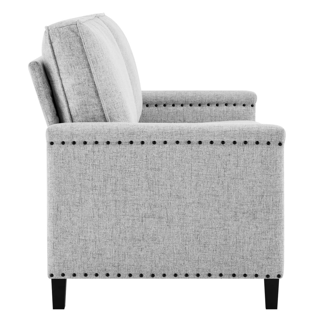 Light Gray Upholstered Fabric Loveseat C916