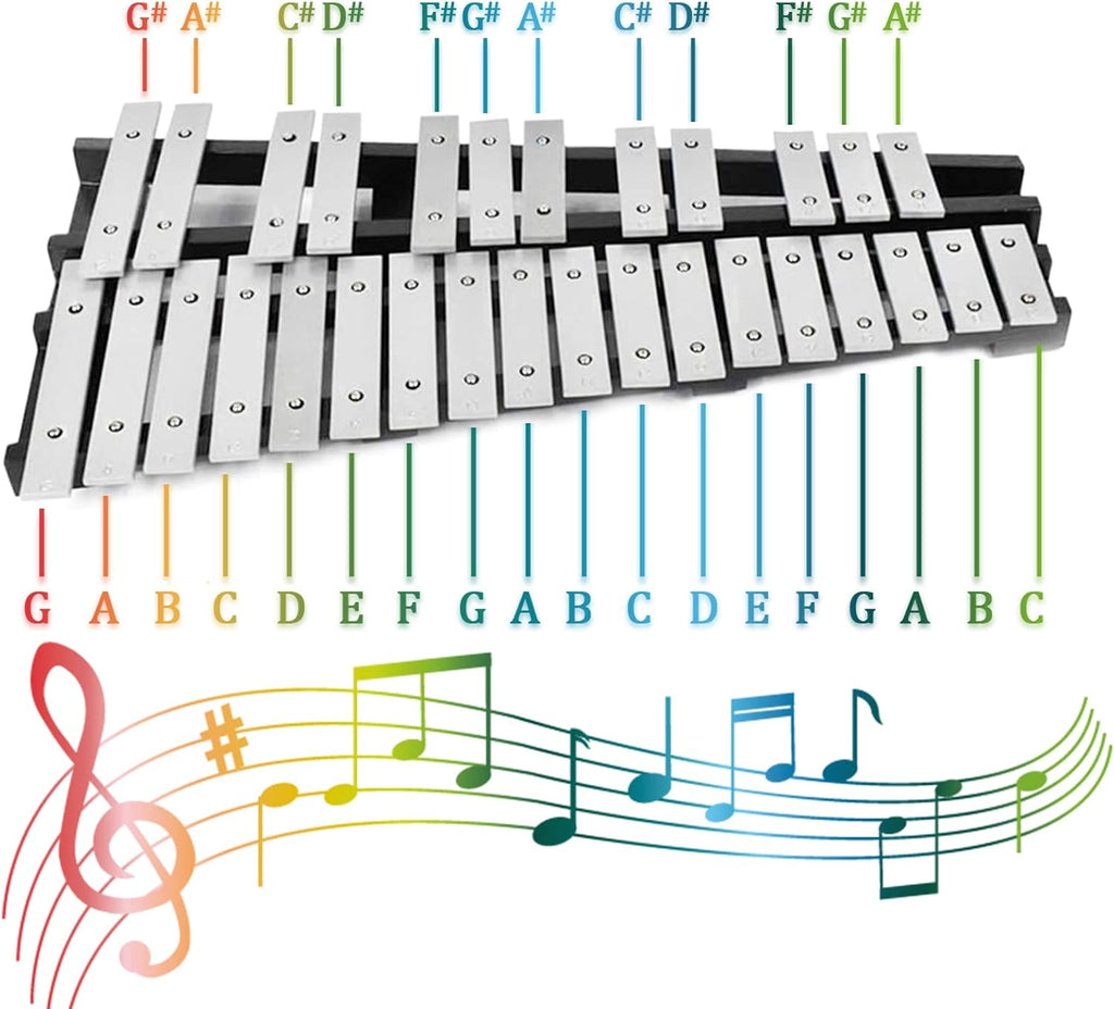30 Notes Glockenspiel Kit Xylophone Bell with Carrying Bag Z491