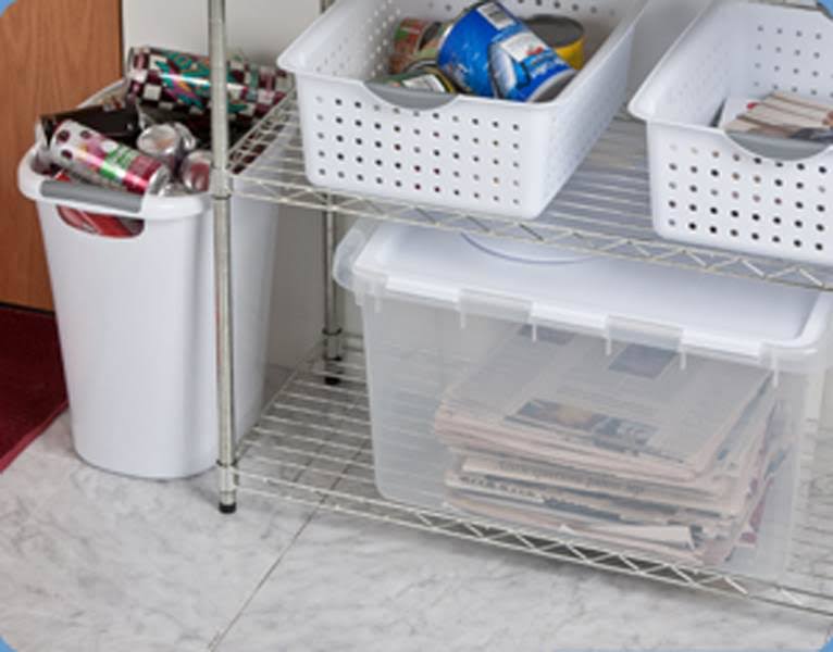 48 Quart Clear Hinged Lid Storage Box Tote (30 Pack) K337