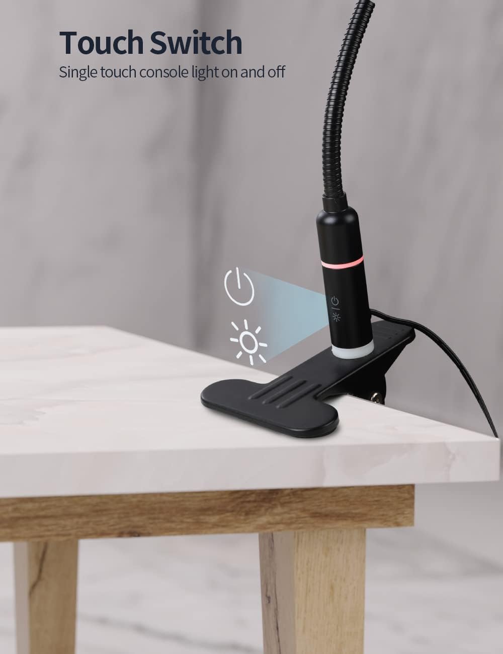 LED Desk Lamp 4W Table Lamp Touch Control 3 Brightness Flexible Gooseneck Metal Lamp W1281