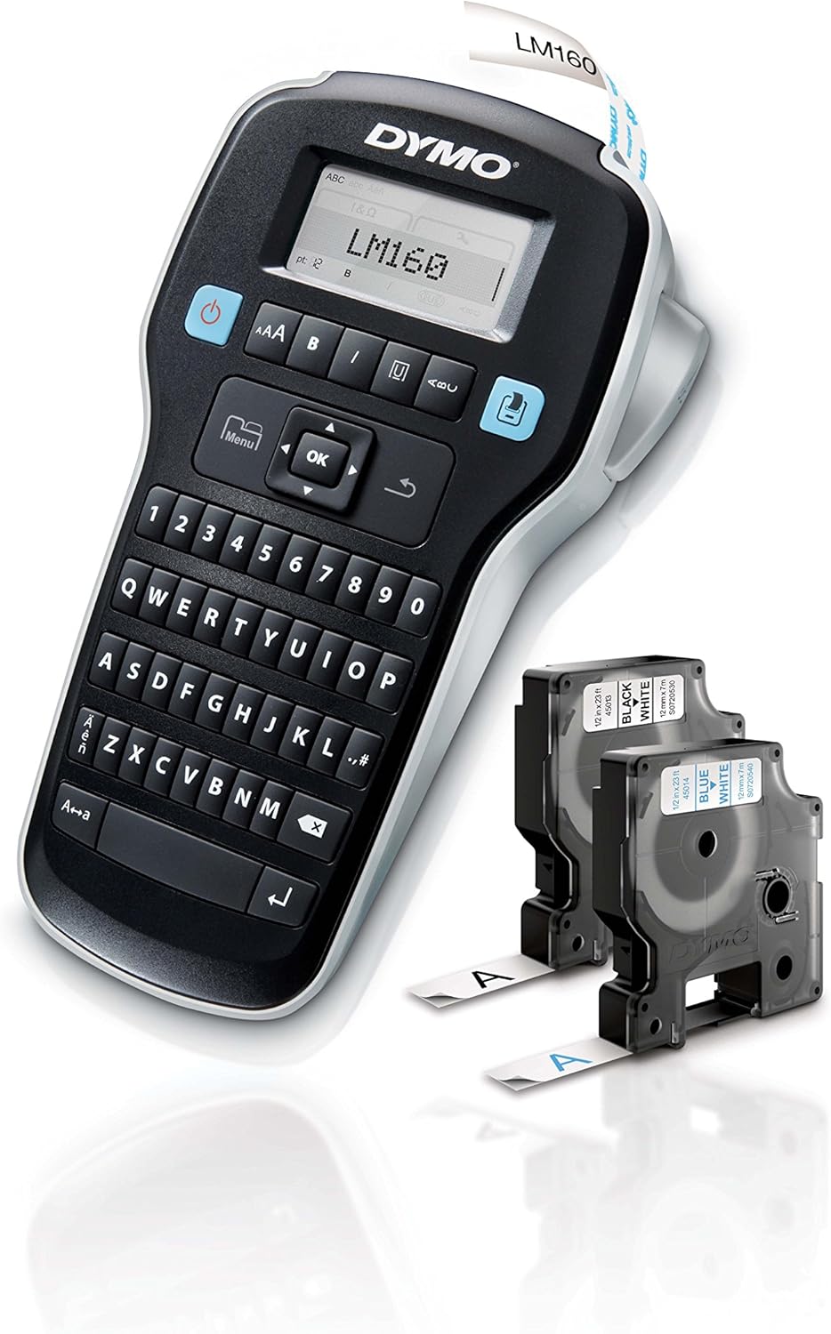 Portable Label Maker, QWERTY Keyboard, Black Pack of 2 L514