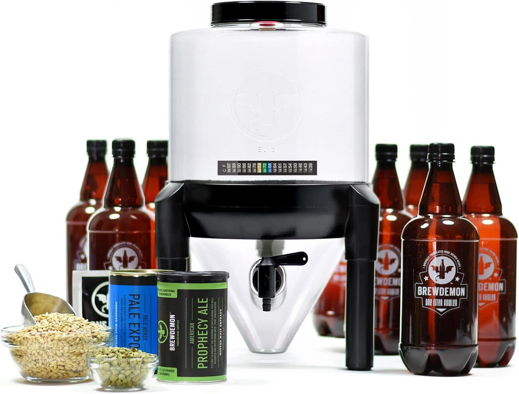 Craft Beer Brewing Kit with Bottles and Conical Fermenter E76606