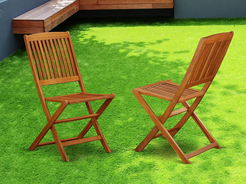 Solid Acacia Wood Folding Arm Chair Set of Two S145934