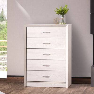 White Washed Oak 5 Drawer Chest L6954
