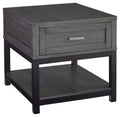 Gray Black Rectangular End Table W49522
