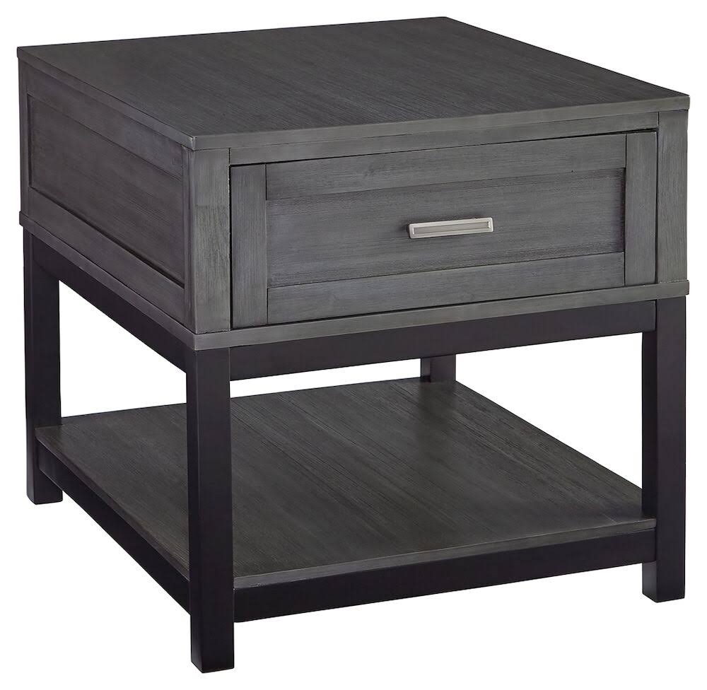 Gray Black Rectangular End Table W49522