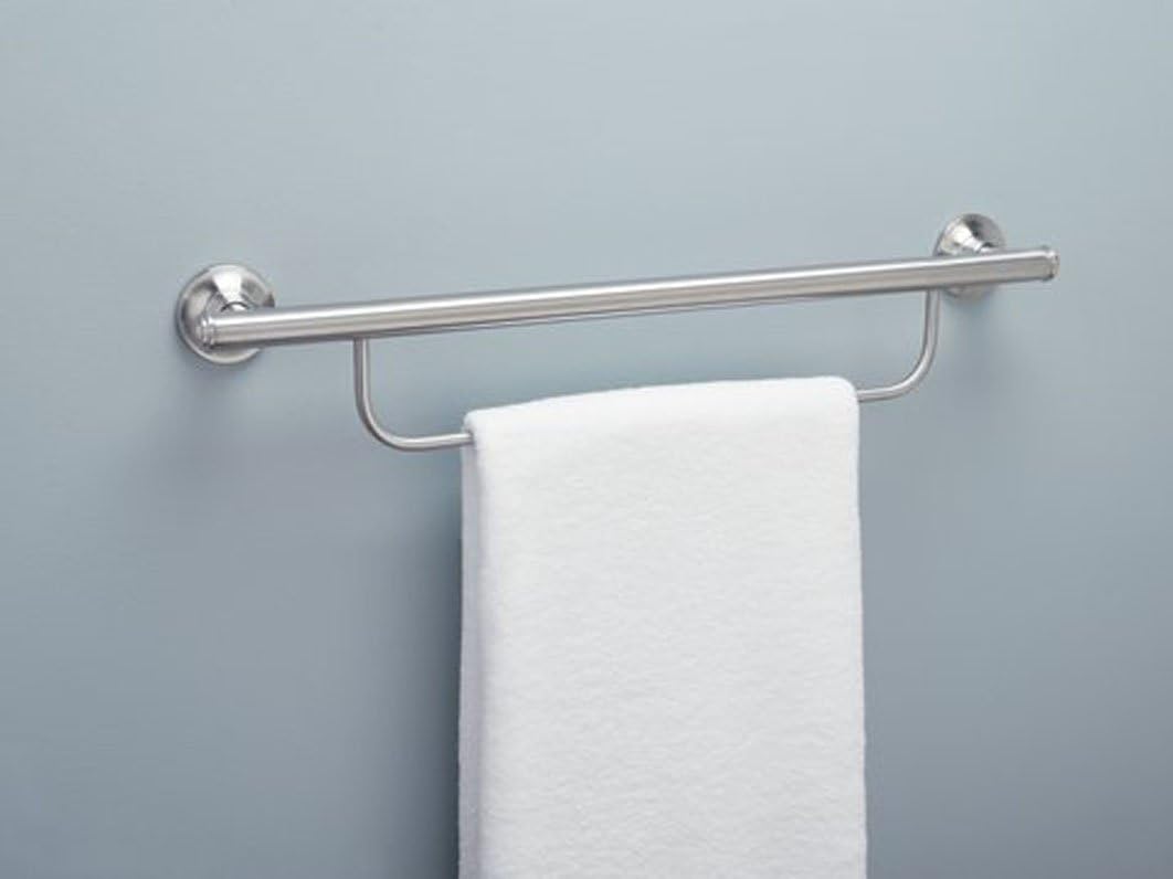 24-Inch Brushed Nickel Grab Bar with Towel Bar X45516