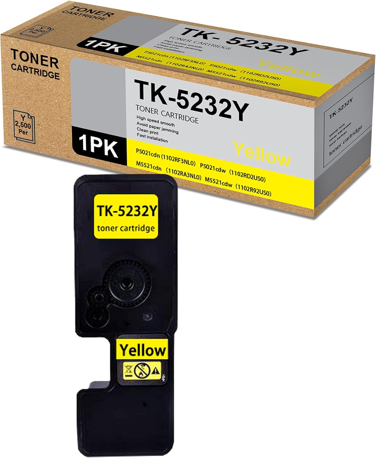 (1 Pack, Yellow) Compatible Toner Cartridge for ECOSYS P5021cdw M5521cdn M5521cdw Series Printer Pack of 2 G157