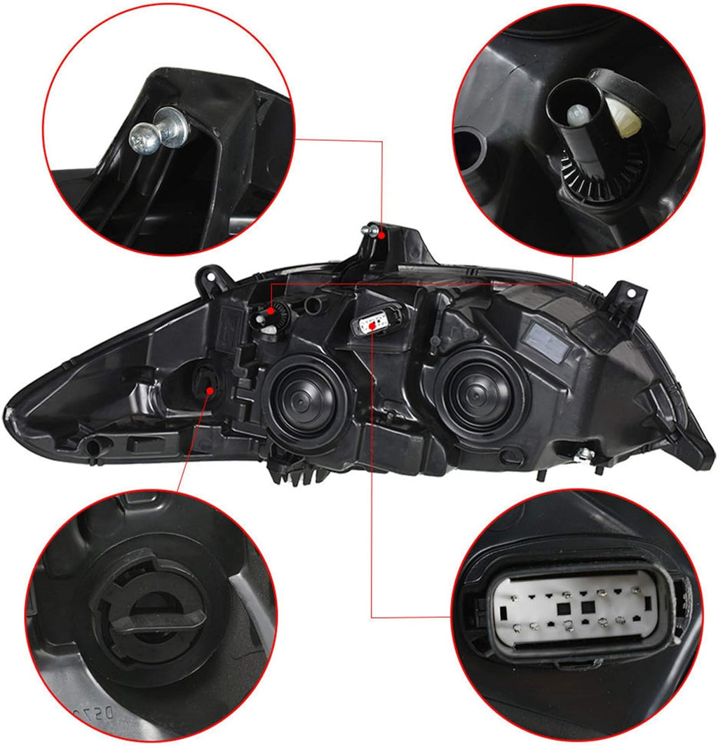 Replacement Halogen Projector Chrome Headlight Assembly for Ford Fusion E972