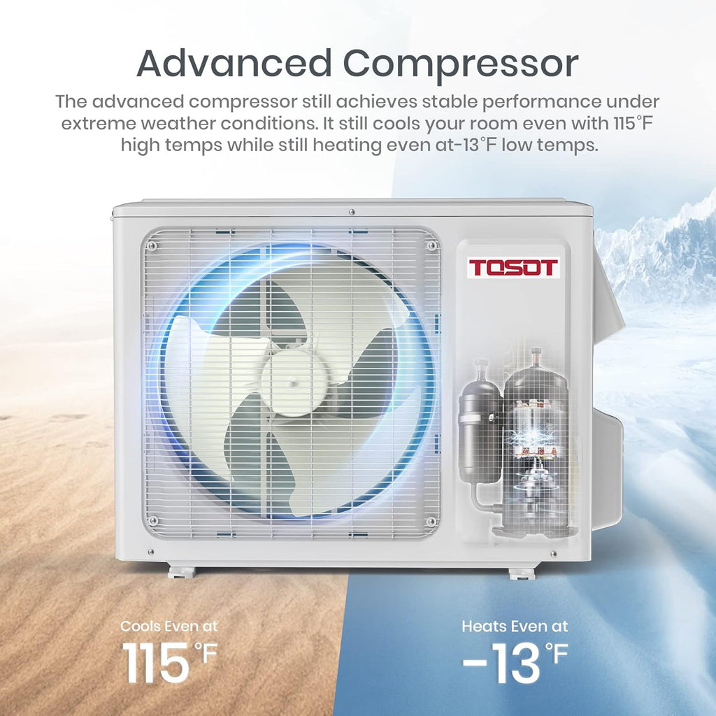 12,000 BTU Ductless Mini-Split Air Conditioner Heat Pump with Installation Kit P4665