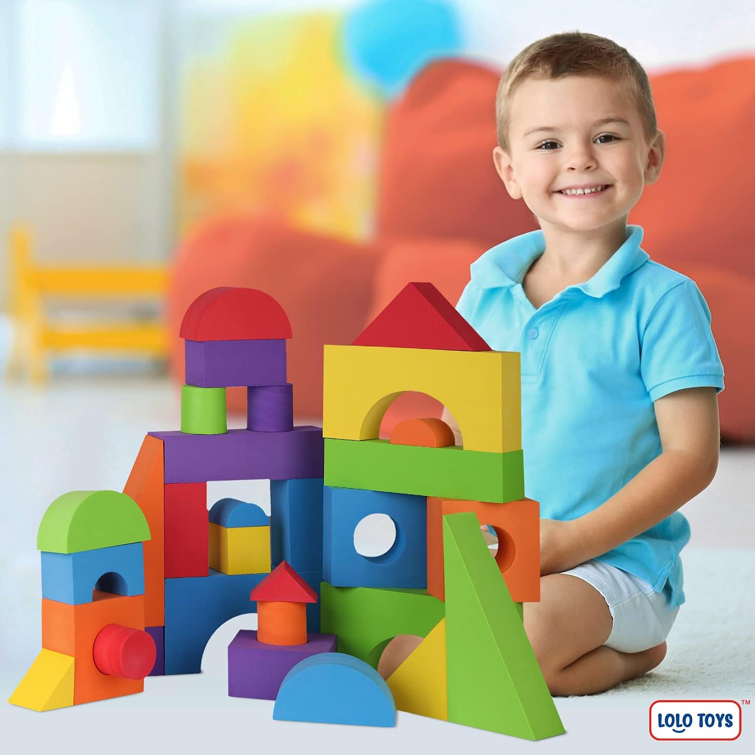 30 Piece Giant Jumbo Building Blocks for Toddlers J957