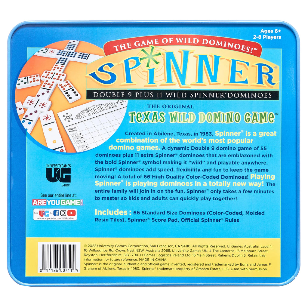 Spinner Game of Wild Dominoes in On-the-go Travel Tin A61762