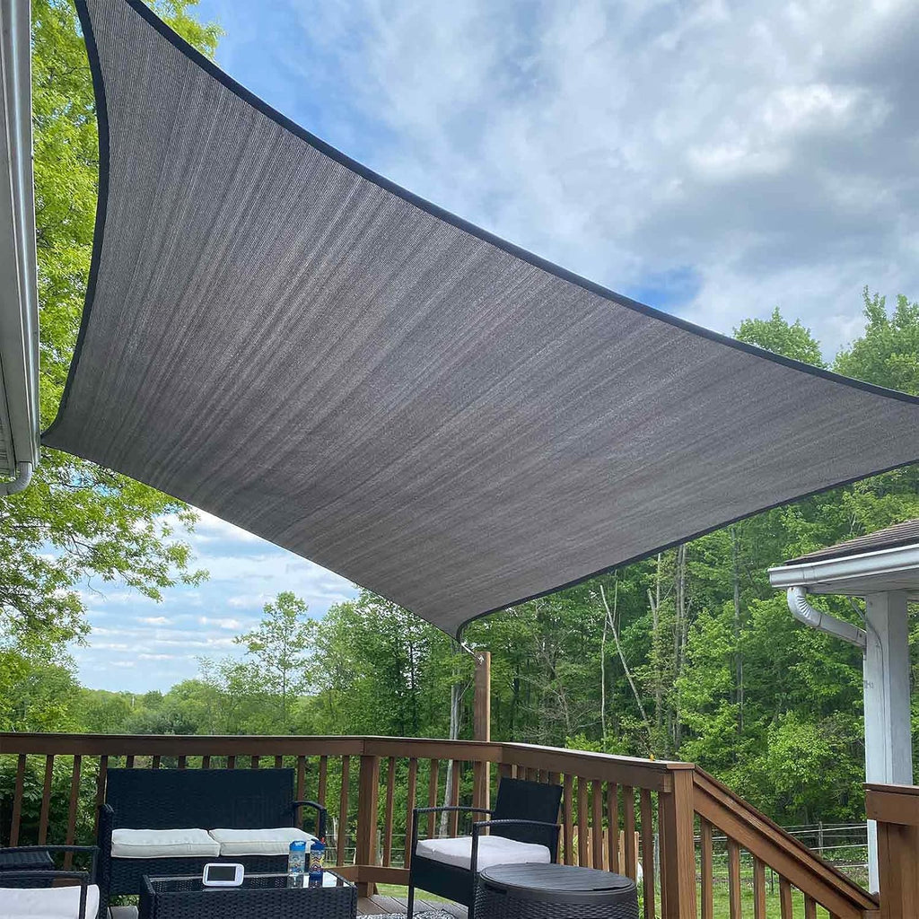 Sand Rectangle Sun Shade Sail 10'X13' UV Block Sunshade Awning W27781