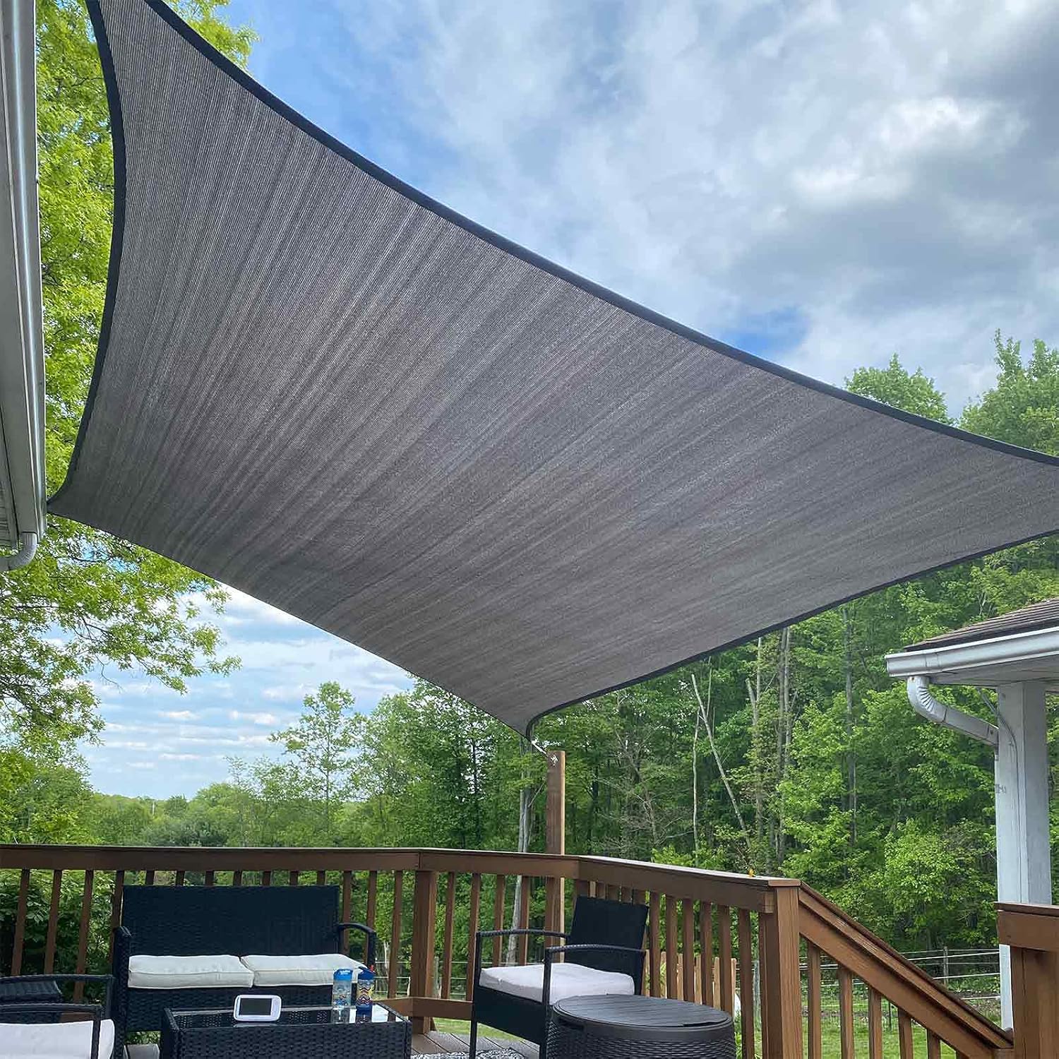 Sand Rectangle Sun Shade Sail 10'X13' UV Block Sunshade Awning W27781