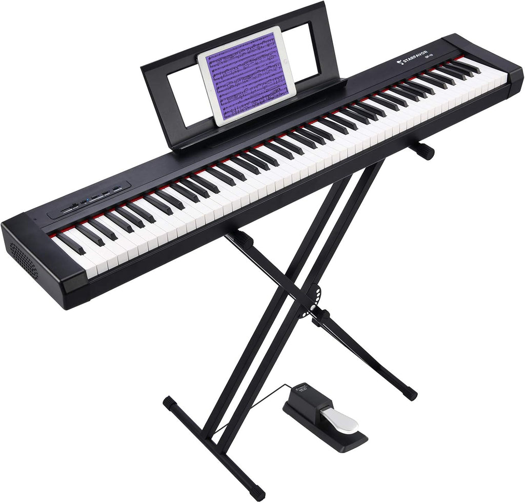 88 Key Digital Piano with Semi Weighted Keys and Sustain Pedal R501094