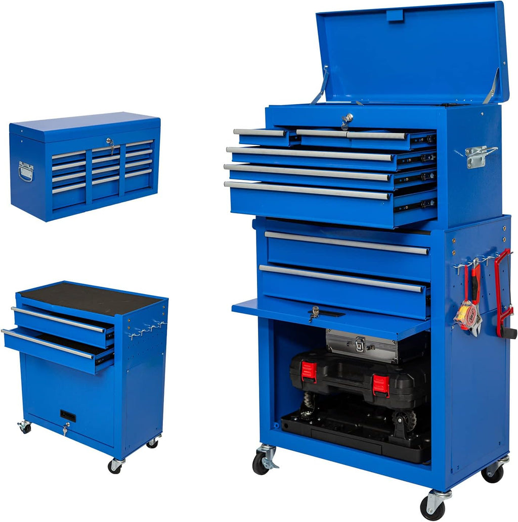 Blue 8-Drawer Rolling Tool Chest with Keyed Locking System W341658