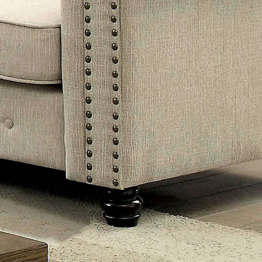 Grey Tufted Chesterfield Loveseat C4512