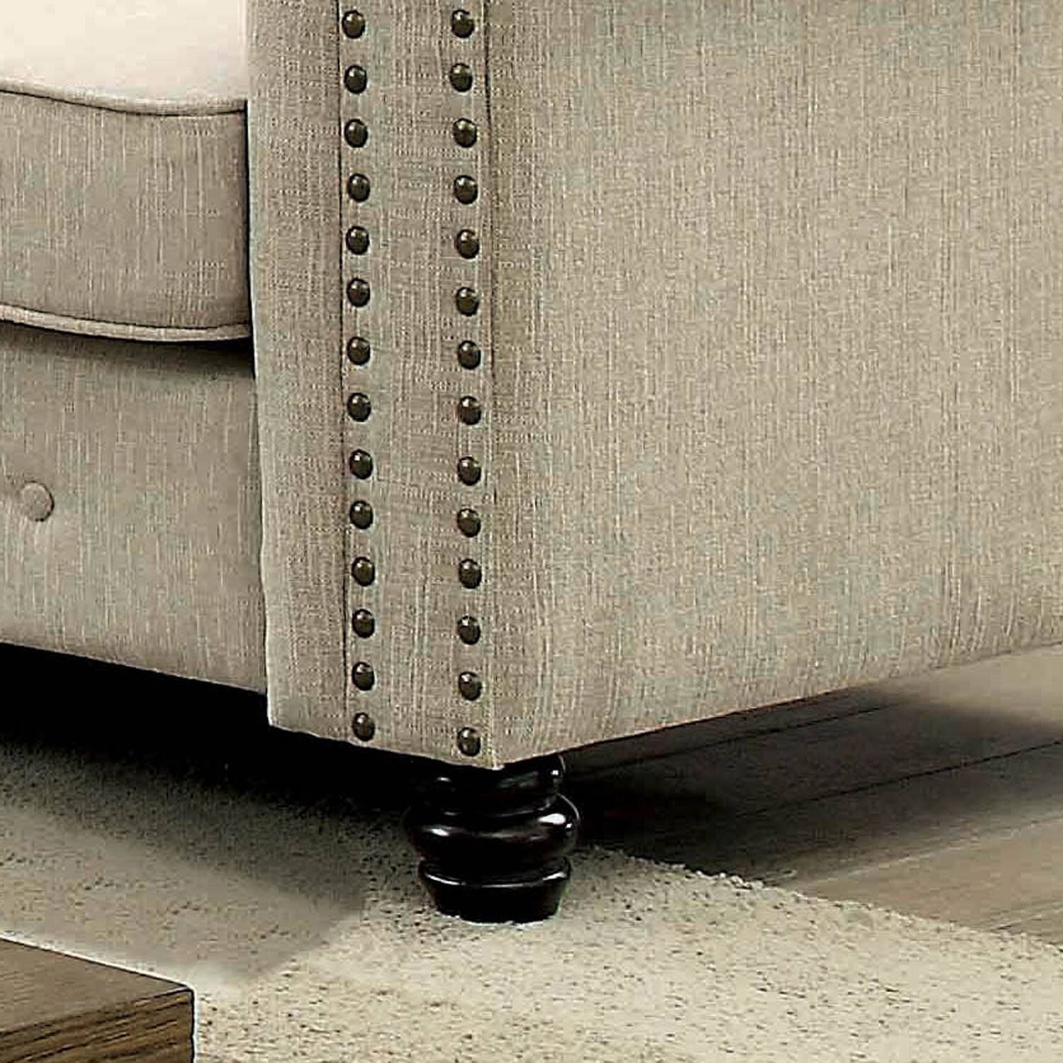 Grey Tufted Chesterfield Loveseat C4512