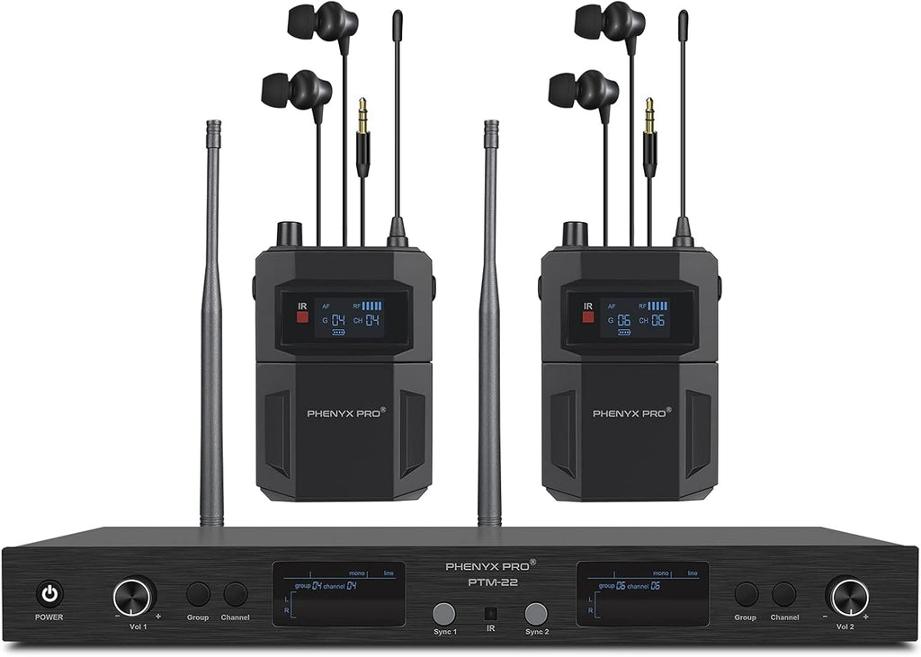 UHF Dual Wireless in-Ear Monitor System with Metal Transmitter and Bodypack Receiver Y557