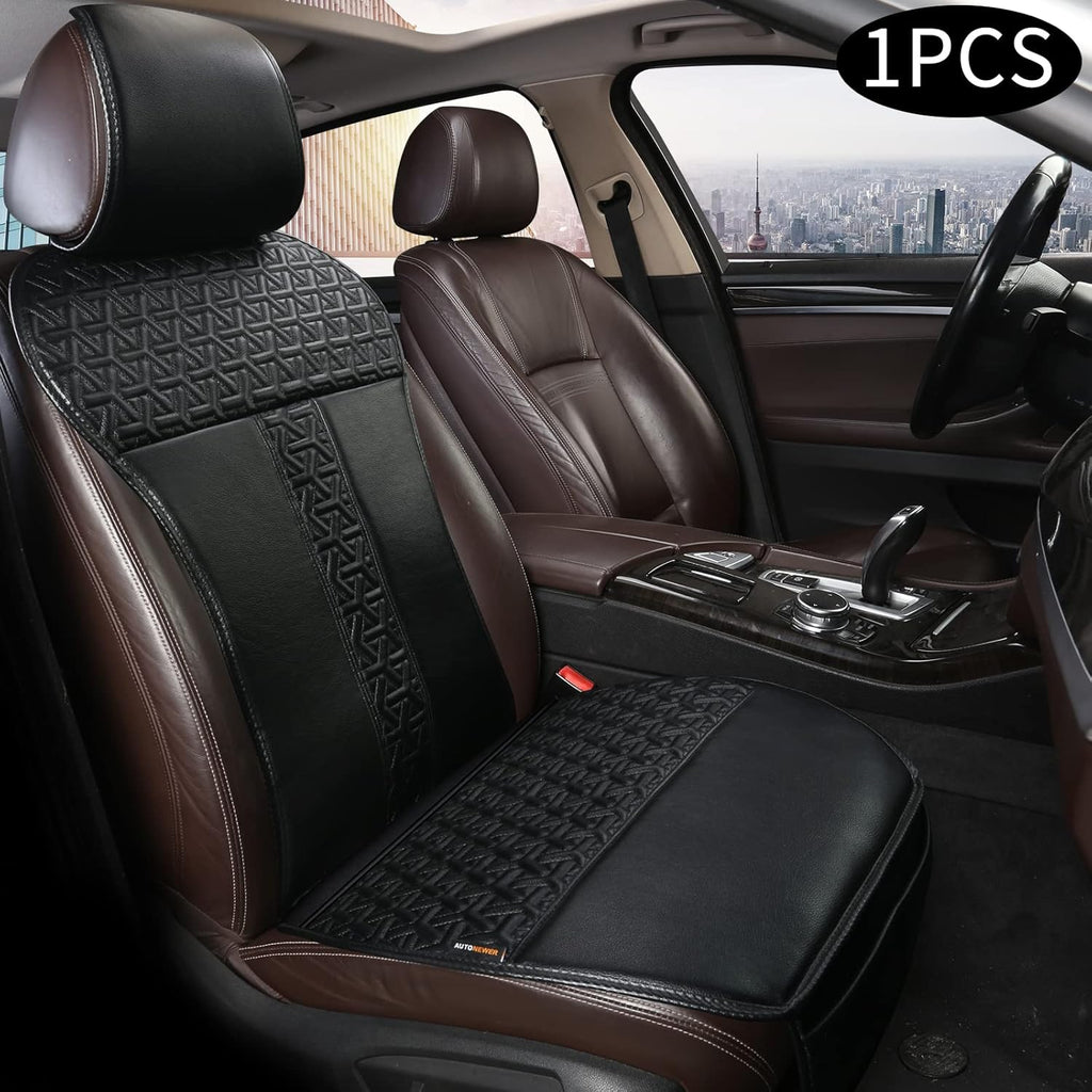 Black PU Leather Car Seat Covers Front Seats Only, 2PCS M513