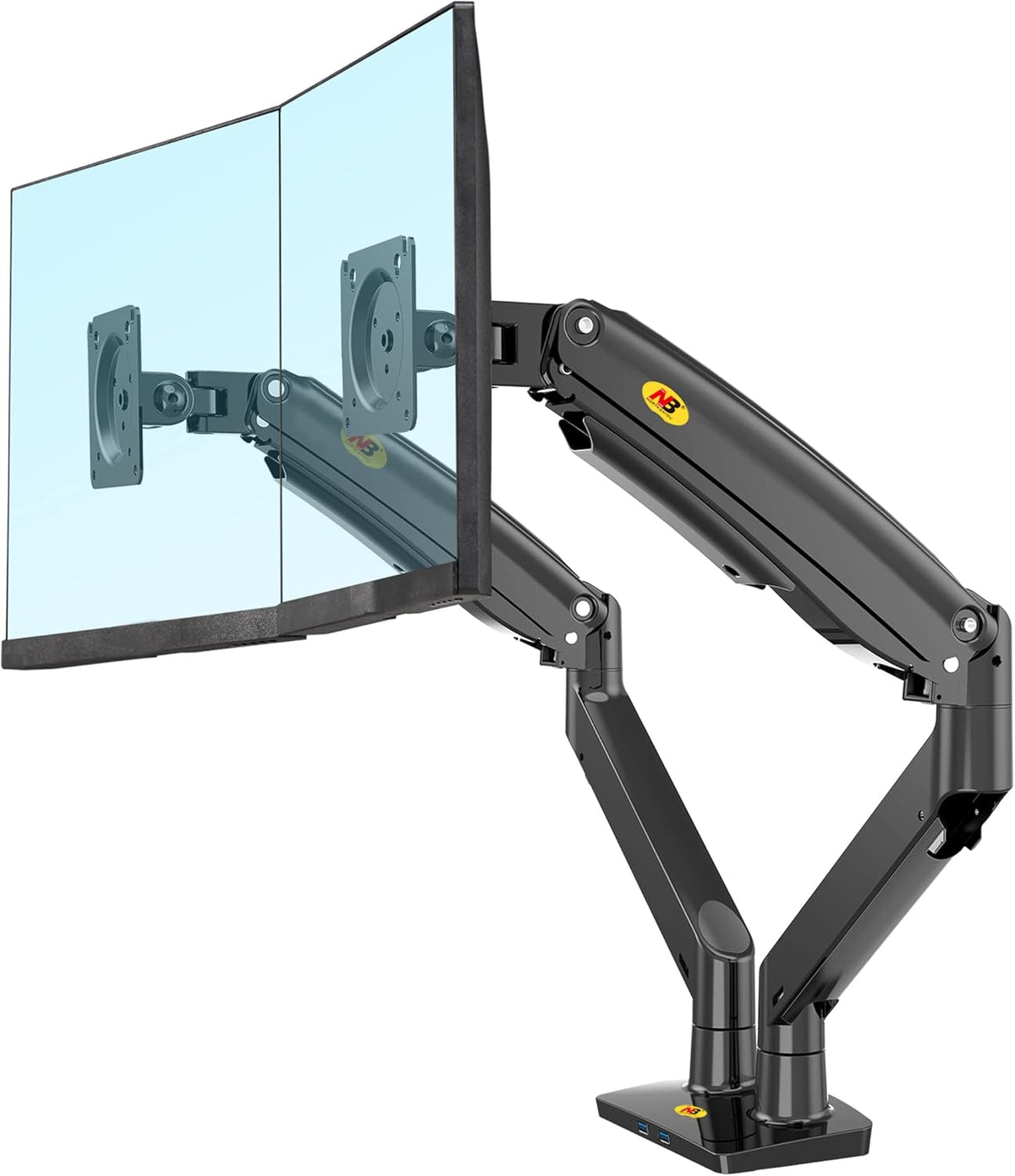 Dual Monitor Desk Mount Stand Full Motion Swivel Computer Monitor Arm Fits 2 Screens up to 32'' S14413