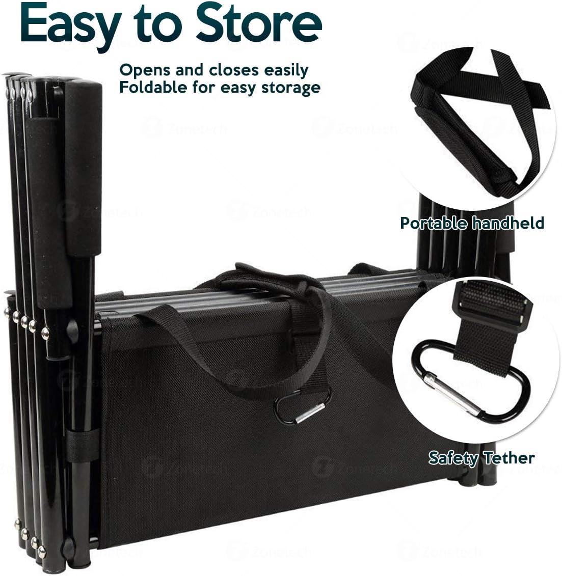 Foldable Step Stairs with Metal Frame Y55577