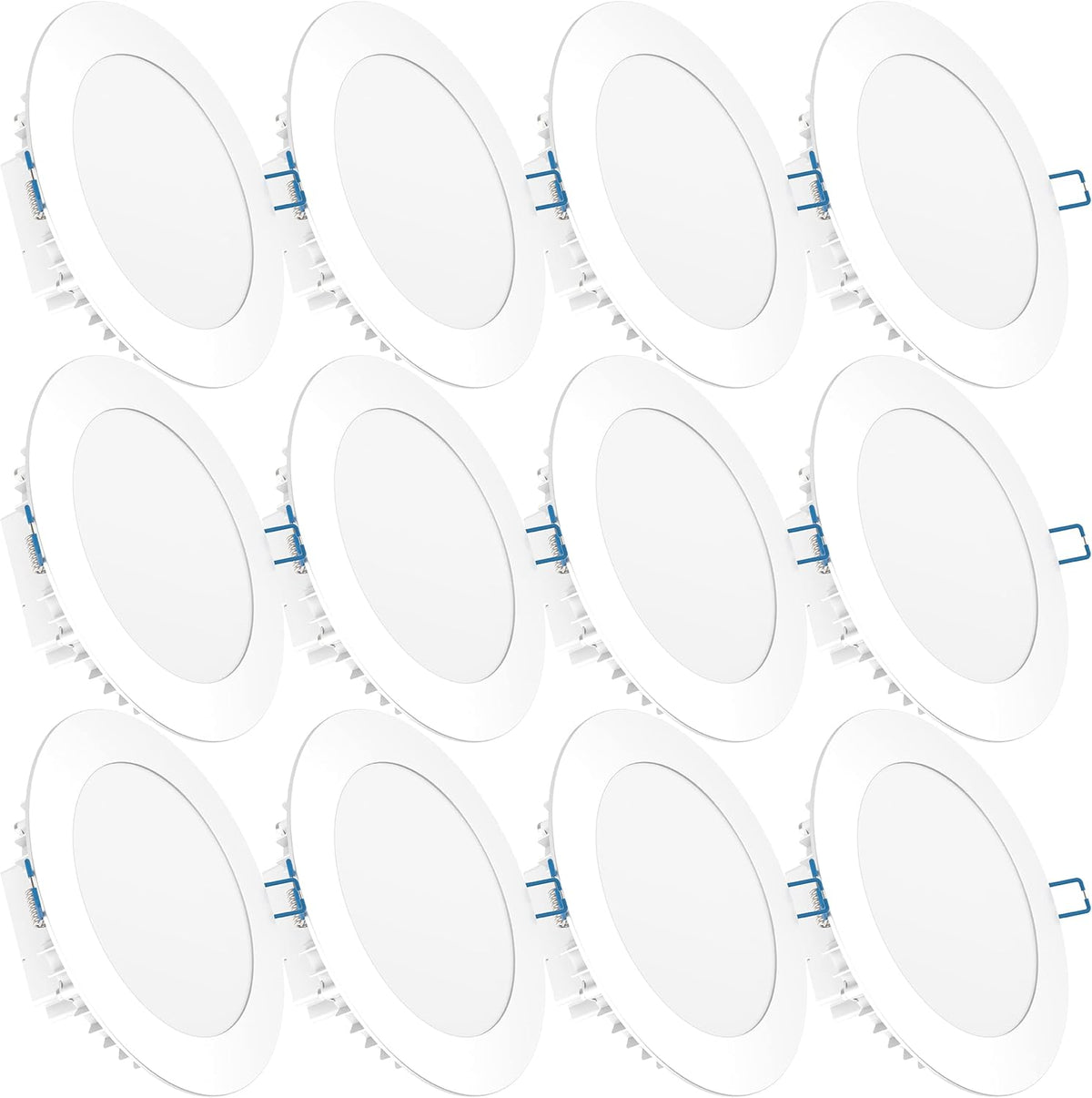 12 Pack 4 Inch Ultra Thin LED Recessed Ceiling Lights, 2700K Soft White, 10W, 650 LM, Dimmable U599959