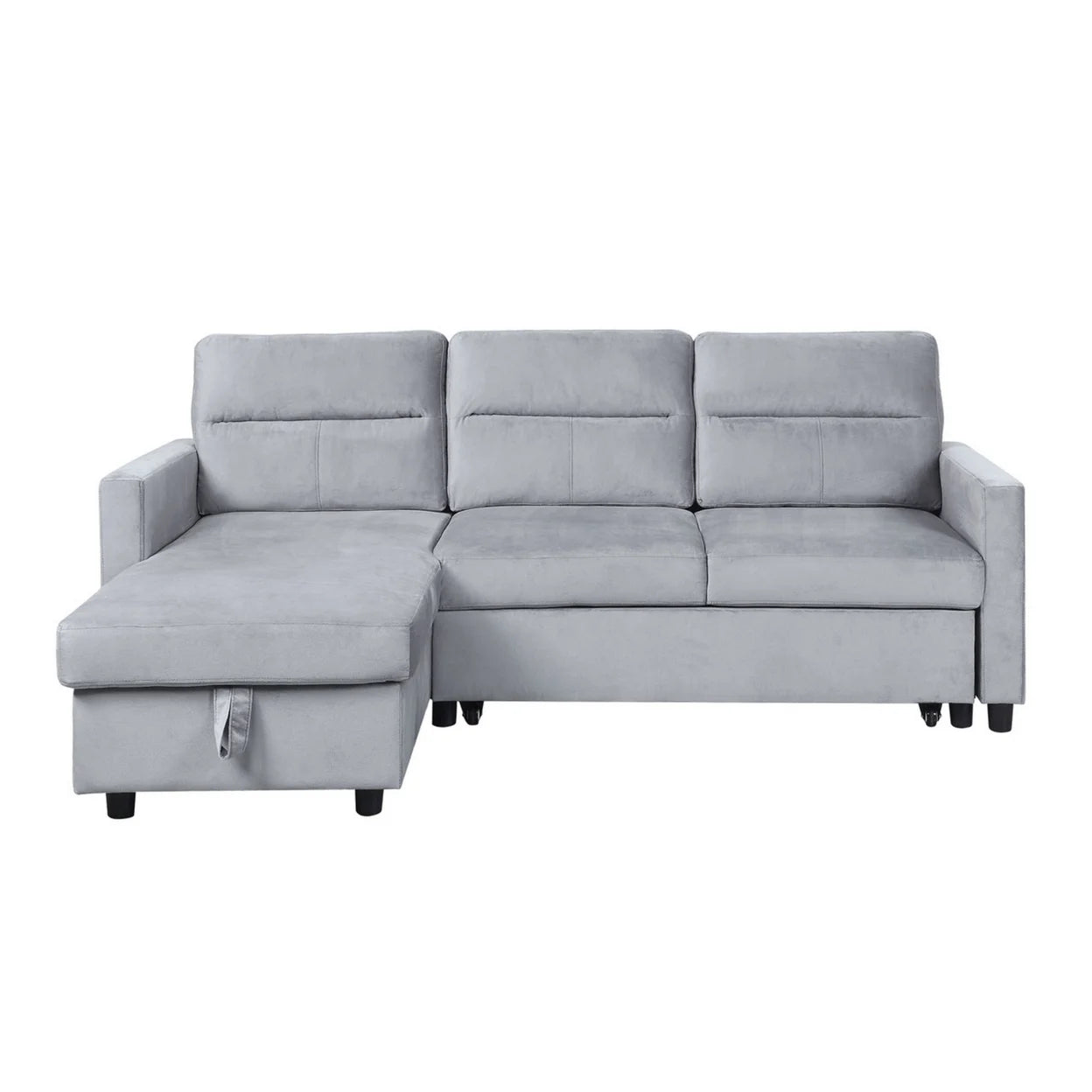 Gray Reversible Sleeper Sofa with Chaise W8930